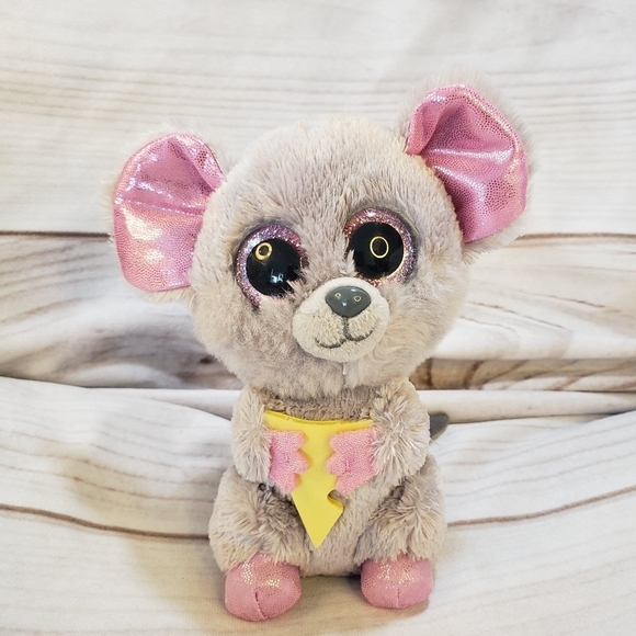 TY Beanie Boos Squeaker Mouse Plush Stuffed Toy 2015 Pink Glitter 6 Inch - Picture 1 of 7